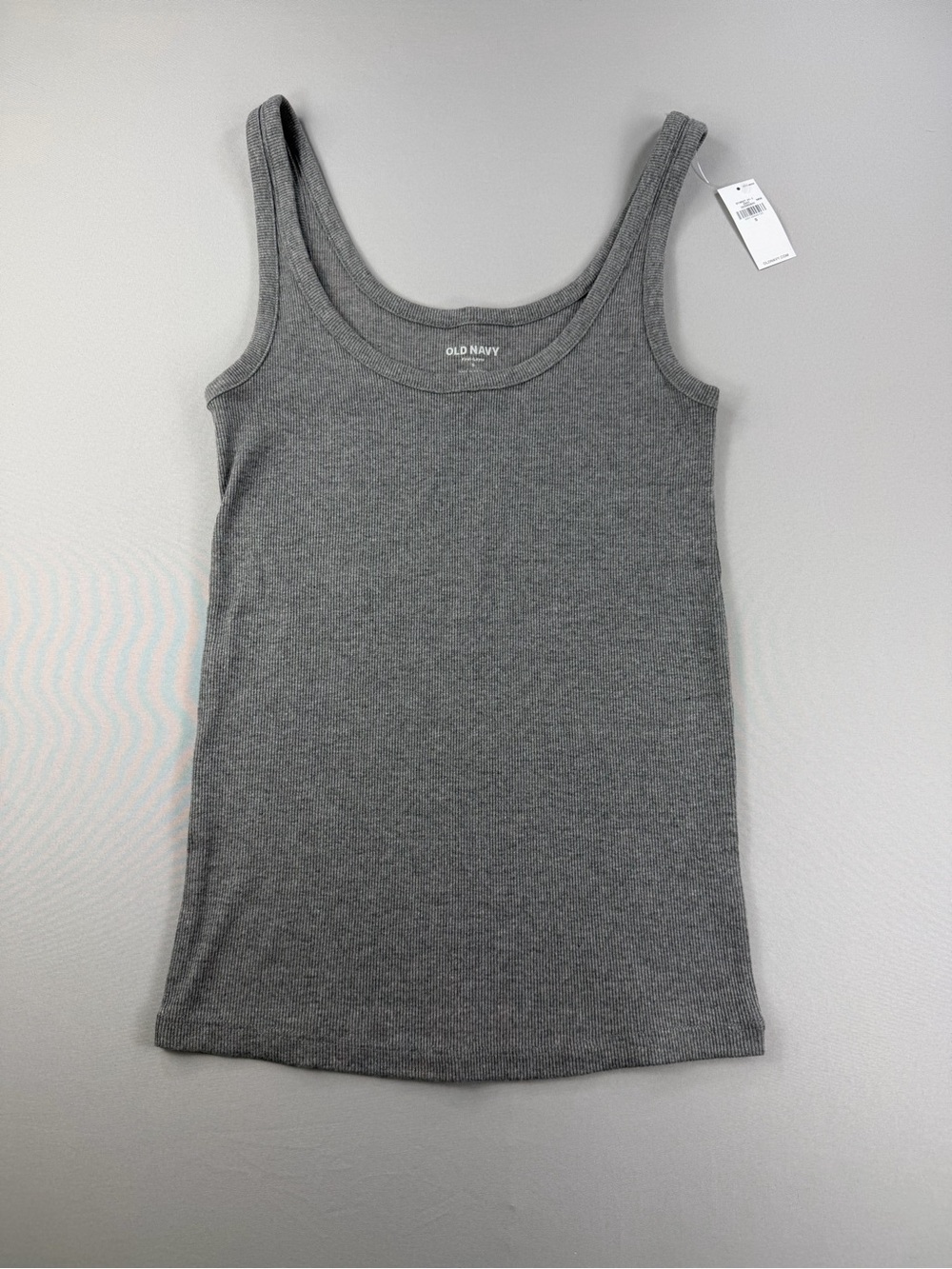 NWT Old Navy First Layer Ribbed Tank Top Gray Basic Fitted S